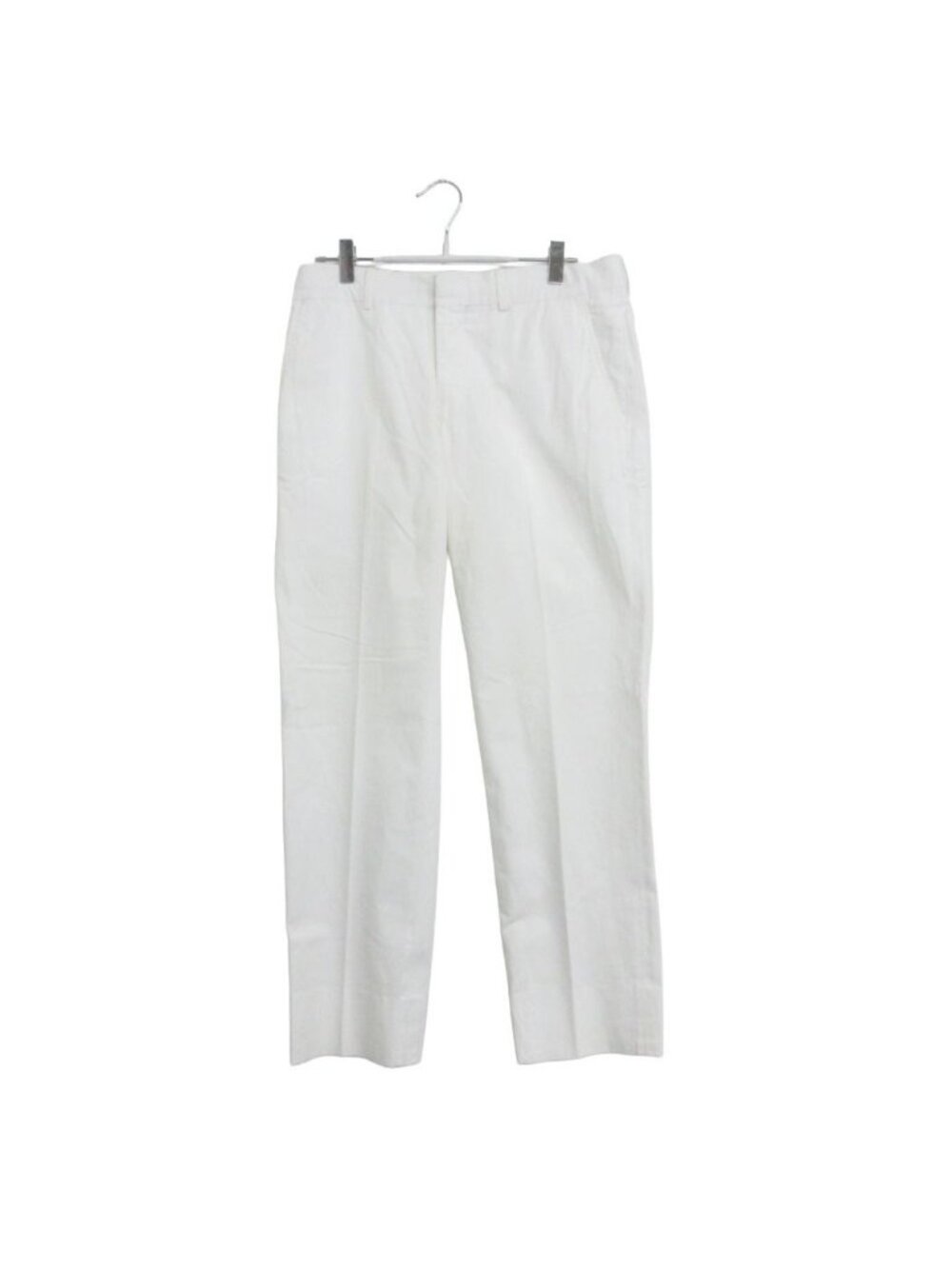Hermes Pants Cotton Slim Center Crease White